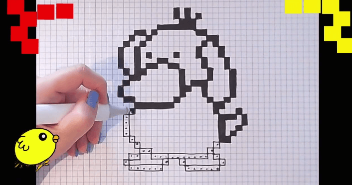 Pixel Art: 2ze3rrxzb-Q= Drawings On Grid