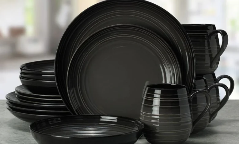 Black Dinnerware Sets